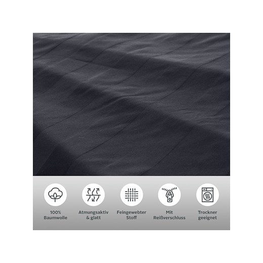 Leonique Komplet pościeli satynowej w kolorze czarnym Leonique 135x200 cm okazja Limango Polska