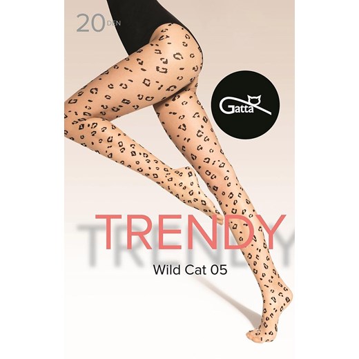 Gatta rajstopy damskie Trendy Wild Cat wz.05 20 DEN, Kolor beżowo-czarny, Rozmiar 2, Gatta ze sklepu Intymna w kategorii Rajstopy - zdjęcie 186327381