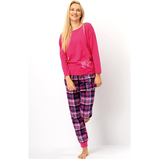 Dwuczęściowa piżama damska LNS 491, Kolor fuksja-wzór, Rozmiar S, Key ze sklepu Intymna w kategorii Piżamy damskie - zdjęcie 186327471