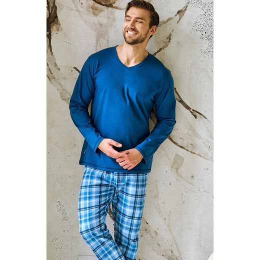 Bawełniana piżama męska jeans Mark 3475, Kolor jeans-wzór, Rozmiar XXL, Taro ze sklepu Intymna w kategorii Piżamy męskie - zdjęcie 186327720