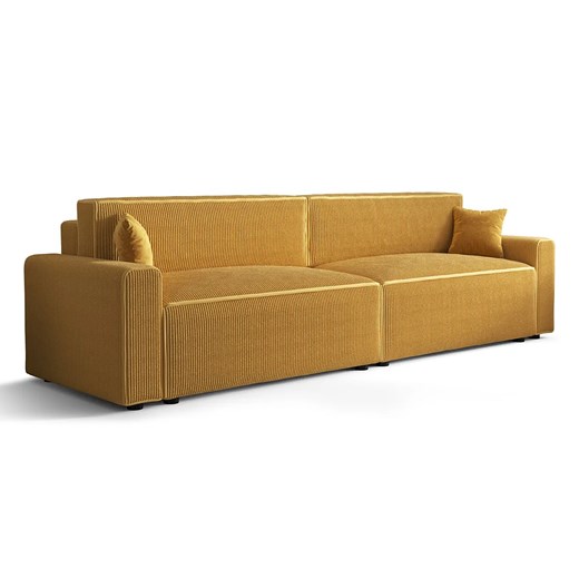 Musztardowa sztruksowa sofa z funkcją spania G3-D78 ze sklepu Edinos.pl w kategorii Sofy i kanapy - zdjęcie 186327760