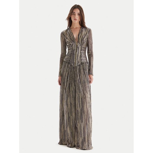 Just Cavalli Sukienka wieczorowa 79PAO946 J0252 Złoty Slim Fit ze sklepu MODIVO w kategorii Sukienki - zdjęcie 186329312