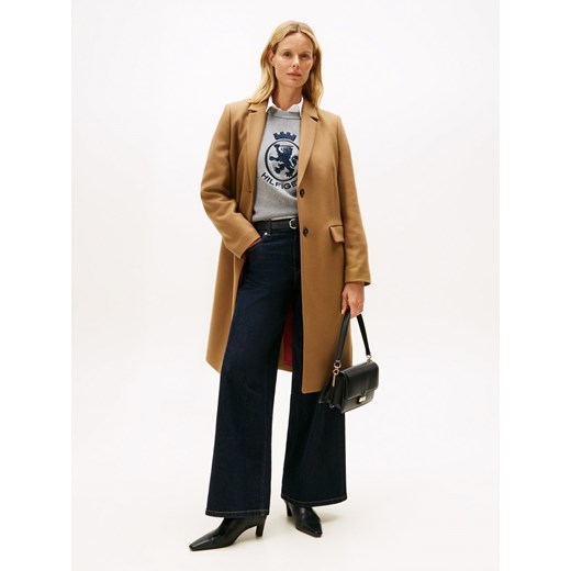 Tommy Hilfiger Wełniany płaszcz damski z zawartością kaszmiru Kobiety Wełna wielbłądzi jednolity ze sklepu vangraaf w kategorii Płaszcze damskie - zdjęcie 186329810