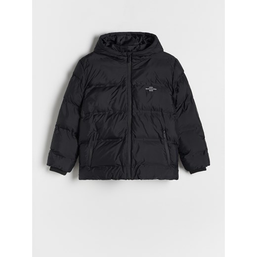 Reserved - Ocieplana kurtka z kapturem - czarny ze sklepu Reserved w kategorii Kurtki chłopięce - zdjęcie 186330322