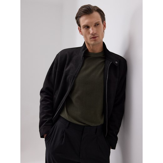 Reserved - Strukturalny t-shirt comfort fit - ciemnozielony ze sklepu Reserved w kategorii T-shirty męskie - zdjęcie 186330660