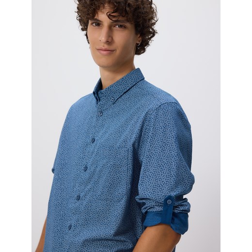 Reserved - Koszula regular fit z drobnym wzorem - niebieski ze sklepu Reserved w kategorii Koszule męskie - zdjęcie 186330841