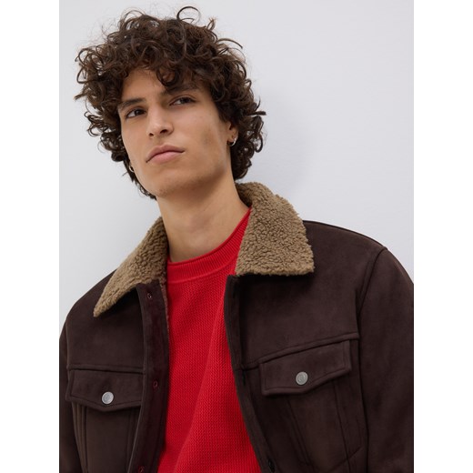 Reserved - Strukturalny sweter z bawełny - jasnofioletowy ze sklepu Reserved w kategorii Swetry męskie - zdjęcie 186330902