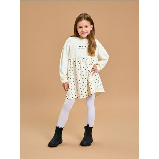 Sinsay - Sukienka w kwiaty - kremowy Sinsay 110 (4-5 l) Sinsay