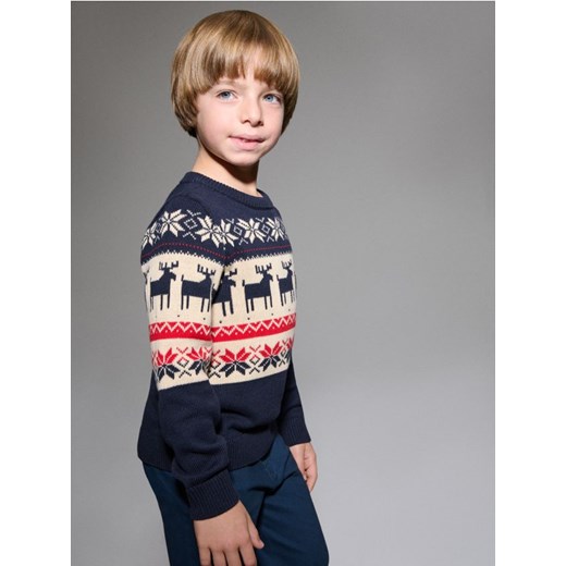 Sinsay - Sweter z motywem świątecznym - granatowy - id: 934BQ-59X - marki Sinsay - 186331523 Sinsay - Sweter z motywem świątecznym - granatowy ze sklepu Sinsay w kategorii Swetry chłopięce - zdjęcie 186331523