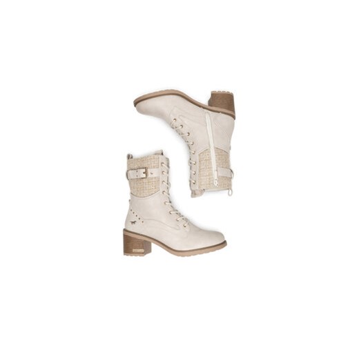 Botki Mustang 1441-507-243 Biały Mustang 37 eobuwie.pl