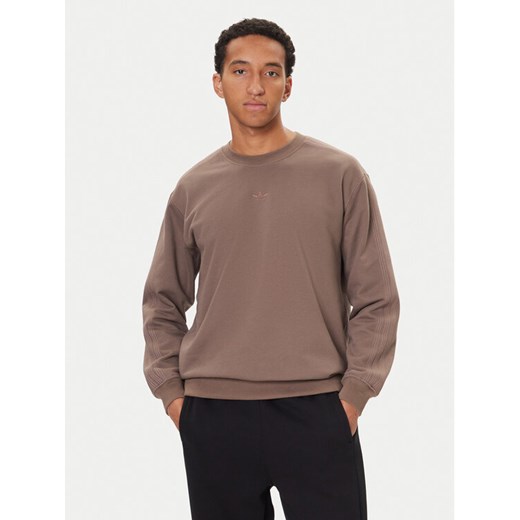 adidas Bluza Premium Essentials JW1058 Brązowy Loose Fit ze sklepu MODIVO w kategorii Bluzy męskie - zdjęcie 186332090
