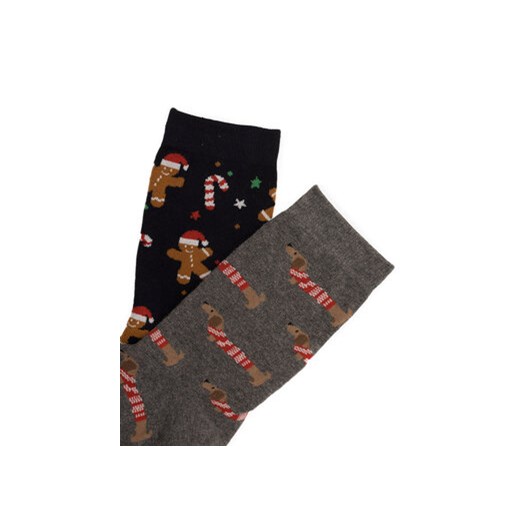 Lasocki Zestaw 2 par wysokich skarpet męskich 2MB-002-AW23 (2-pack) Kolorowy Lasocki 39_42 MODIVO