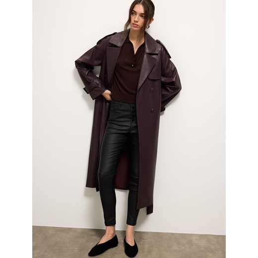 Mohito - Woskowane spodnie - czarny ze sklepu Mohito w kategorii Spodnie damskie - zdjęcie 186332582