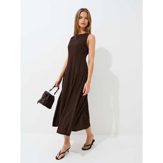 Mohito - Czekoladowa sukienka maxi - ciemnobrązowy Mohito M Mohito