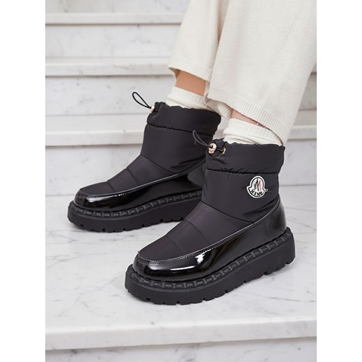 Royalfashion Wsuwane śniegowce damskie w czarnym kolorze Ireda ze sklepu royalfashion.pl w kategorii Śniegowce damskie - zdjęcie 186332884