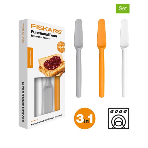 Fiskars Noże śniadaniowe (3 szt.) &quot;Funtional Form&quot; w różnych kolorach - wys. 21,6 cm ze sklepu Limango Polska w kategorii Noże kuchenne - zdjęcie 186335070