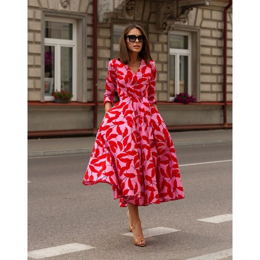 FORSETI Sukienka Jessi z rękawem Różowa S09054 S09054, Rozmiar: XS ze sklepu forseti.net.pl w kategorii Sukienki - zdjęcie 186336501