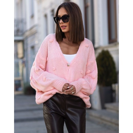 FORSETI Sweter Rozpinany Oversize z Ozdobną Fakturą 3d  , Rozmiar: Uniwersalny ze sklepu forseti.net.pl w kategorii Swetry damskie - zdjęcie 186336984