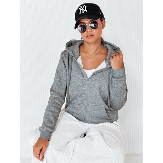 Bluza damska rozpinana z kapturem antracytowa Dstreet BY0232 ze sklepu DSTREET.PL w kategorii Bluzy damskie - zdjęcie 186337854