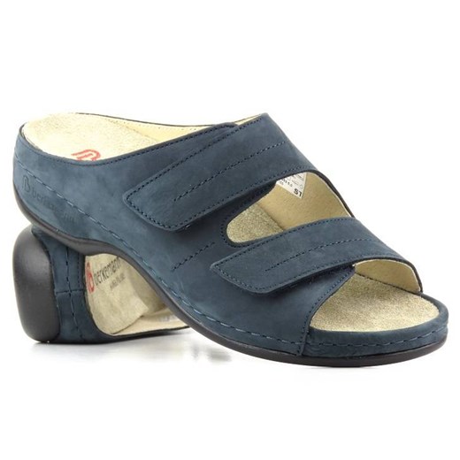 Klapki damskie na rzepy - BERKEMANN 01002-353 Daria, granatowe ze sklepu ulubioneobuwie w kategorii Klapki damskie - zdjęcie 186338040