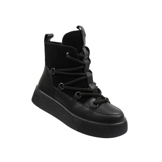 Skórzane botki damskie czarne Cambell 25-52330 ze sklepu ulubioneobuwie w kategorii Botki - zdjęcie 186338061