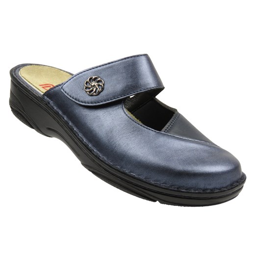 Komfortowe klapki damskie, chodaki - BERKEMANN Hellane 03457-371, granatowe ze sklepu ulubioneobuwie w kategorii Klapki damskie - zdjęcie 186338132