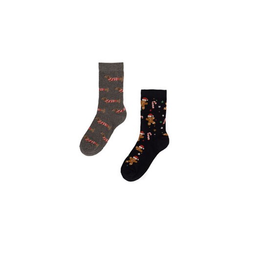 Zestaw 2 par wysokich skarpet męskich Lasocki 2MB-002-AW23 (2-pack) Kolorowy Lasocki 39_42 eobuwie.pl