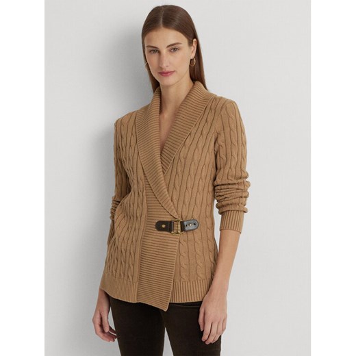 LAUREN RALPH LAUREN Sweter 200808258002 Beżowy Regular Fit ze sklepu MODIVO w kategorii Swetry damskie - zdjęcie 186338752