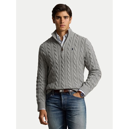 Polo Ralph Lauren Sweter 710810841002 Szary Regular Fit ze sklepu MODIVO w kategorii Swetry męskie - zdjęcie 186338771