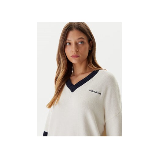 Guess Jeans Sweter W5BR10 Z0561 Écru Relaxed Fit XXL MODIVO