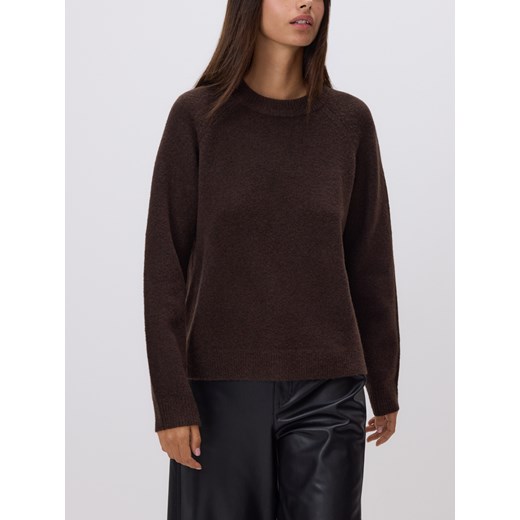 Reserved - Sweter z domieszką wełny - ciemnobrązowy ze sklepu Reserved w kategorii Swetry damskie - zdjęcie 186339644