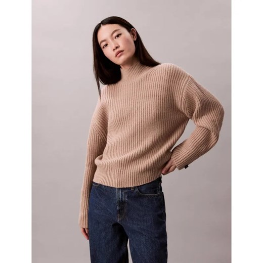 Calvin Klein Jeans Wełniany półgolf | Relaxed fit ze sklepu Gomez Fashion Store w kategorii Swetry damskie - zdjęcie 186340533
