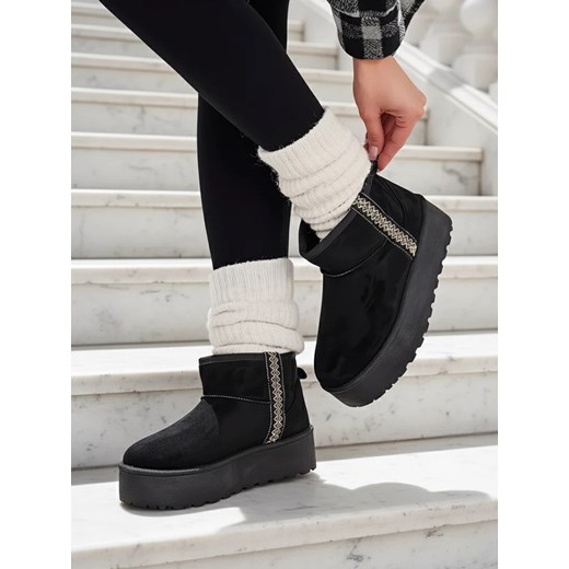 Royalfashion Krótkie buty a'la śniegowce damskie Haluzi ze sklepu royalfashion.pl w kategorii Śniegowce damskie - zdjęcie 186343151