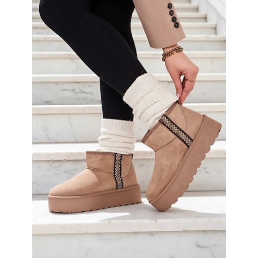 Royalfashion Krótkie buty a'la śniegowce damskie Haluzi ze sklepu royalfashion.pl w kategorii Śniegowce damskie - zdjęcie 186343200