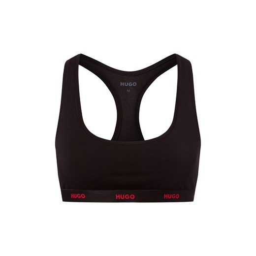 HUGO Biustonosz damski Kobiety Bawełna czarny jednolity ze sklepu vangraaf w kategorii Biustonosze - zdjęcie 186343352