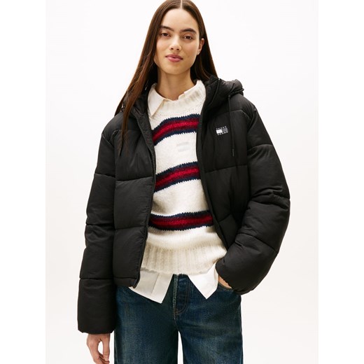 Tommy Jeans Damska kurtka pikowana Kobiety czarny jednolity ze sklepu vangraaf w kategorii Kurtki damskie - zdjęcie 186343392