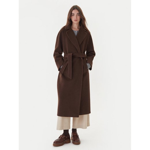 Weekend Max Mara Płaszcz wełniany Tempera 2525016082 Brązowy Regular Fit ze sklepu MODIVO w kategorii Płaszcze damskie - zdjęcie 186345474