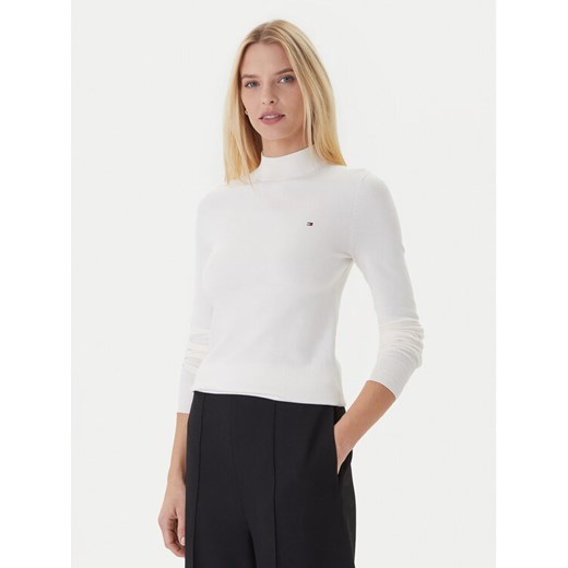Tommy Hilfiger Sweter WW0WW47462 Écru Regular Fit ze sklepu MODIVO w kategorii Swetry damskie - zdjęcie 186345482