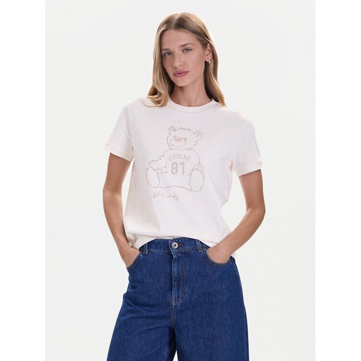 Guess T-Shirt V5BI16 K8FQ4 Biały Regular Fit ze sklepu MODIVO w kategorii Bluzki damskie - zdjęcie 186345723