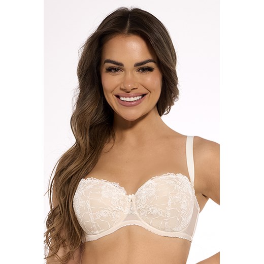 Biustonosz bardotka Gaia 1281 Esma ecru-beżowy ze sklepu kontri.pl w kategorii Biustonosze - zdjęcie 186349730