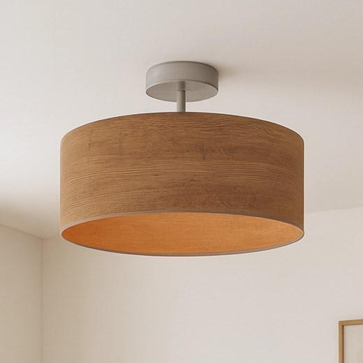 Plafon w stylu skandynawskim do salonu WENECJA ECO fi - 40 cm - kolor orzechowy - id: 8277 - marki Ciekot Partners Sp. Z O. O. - 186350152 Plafon w stylu skandynawskim do salonu WENECJA ECO fi - 40 cm - kolor orzechowy ze sklepu Lysne w kategorii Lampy sufitowe - zdjęcie 186350152