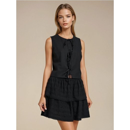 Sinsay - Spódnica midi z podwójną falbaną - czarny ze sklepu Sinsay w kategorii Spódnice - zdjęcie 186350320