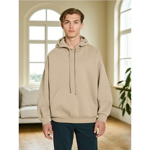 Sinsay - Bluza hoodie comfort fit - beżowy ze sklepu Sinsay w kategorii Bluzy męskie - zdjęcie 186350324