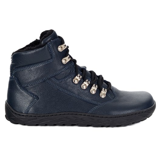 Buty damskie barefoot zimowe skórzane Olivier Astrid ocieplane wełną naturalną granatowe ze sklepu butyolivier w kategorii Półbuty damskie - zdjęcie 186350411