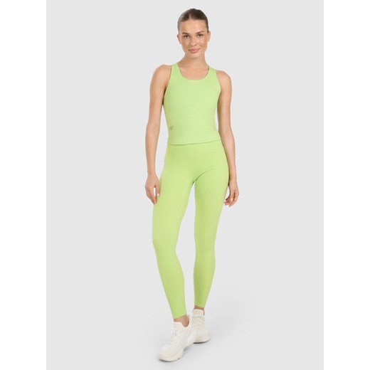 Damskie legginsy treningowe 4F 4FWAW25TFTIF363 - zielone ze sklepu Sportstylestory.com w kategorii Spodnie damskie - zdjęcie 186350731