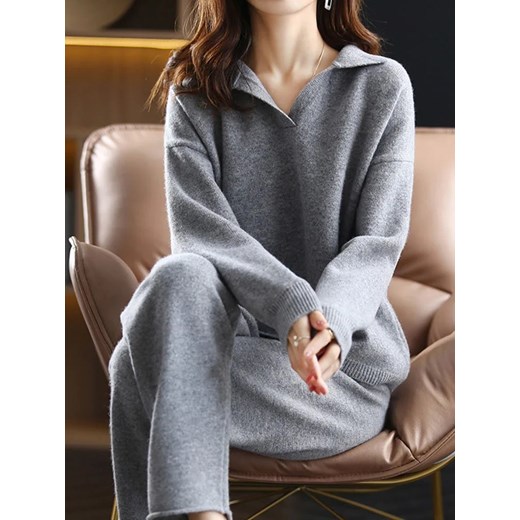 Dwuczęściowy zestaw damskiej odzieży domowej - Szary M ze sklepu Intimica.pl w kategorii Komplety i garnitury damskie - zdjęcie 186356150