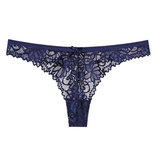 Koronkowe stringi - Granatowy S/M ze sklepu Intimica.pl w kategorii Majtki damskie - zdjęcie 186360684