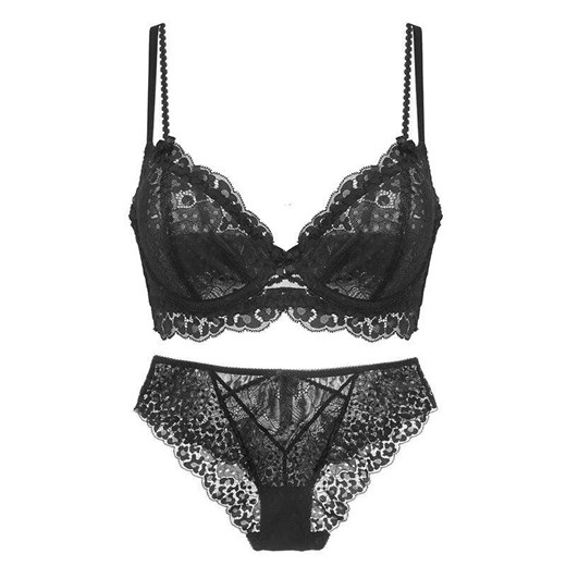 Koronkowy komplet bielizny - Czarny 70B ze sklepu Intimica.pl w kategorii Komplety bielizny damskiej - zdjęcie 186360950