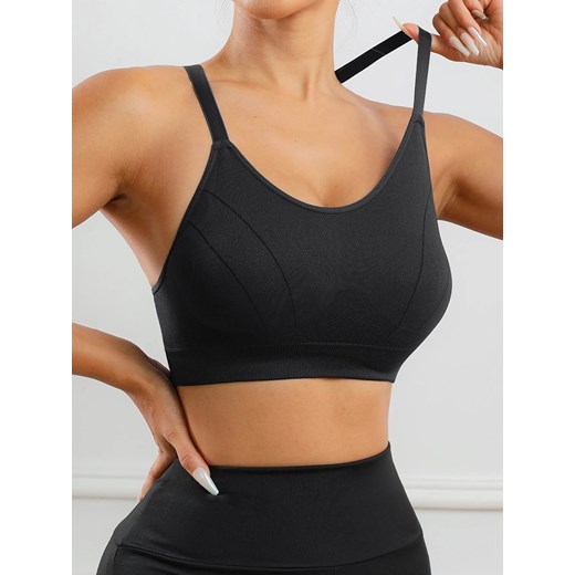 Stanik sportowy na ramiączkach - Czarny S ze sklepu Intimica.pl w kategorii Biustonosze - zdjęcie 186368282