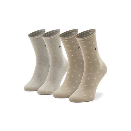 Skarpety długie Tommy Hilfiger 100001493 Beżowy ze sklepu eobuwie.pl w kategorii Skarpetki damskie - zdjęcie 186371540